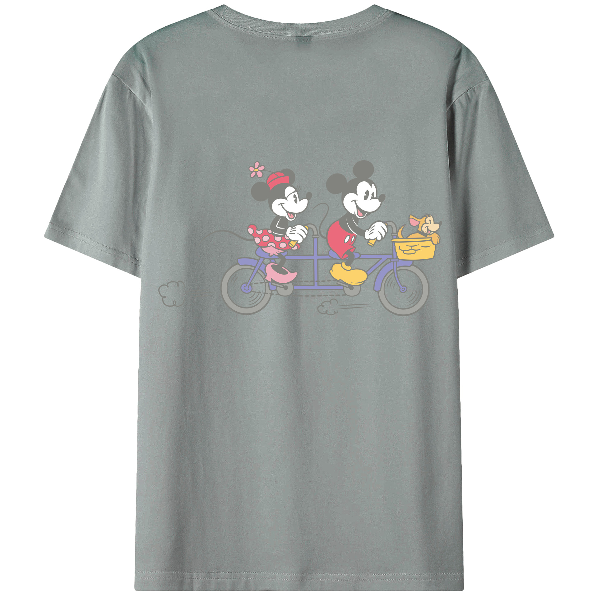 （画像用） ミッキーマウス Mickey Mouse 綿100％ メンズ半袖Tシャツ（バックプリント） 通気性